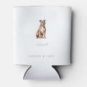 Custom Pet Wedding Napkins Boxer Can Cooler