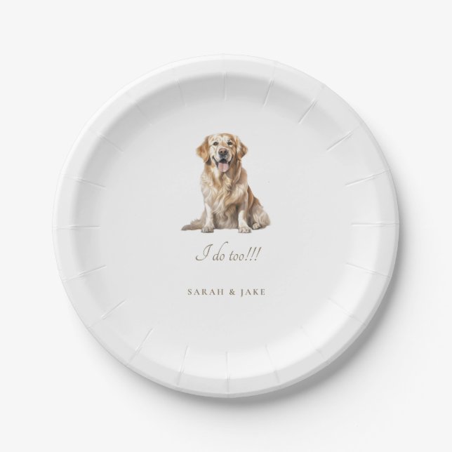Custom Pet Wedding Napkins Paper Plate (Front)