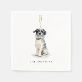 Custom Pet with Champagne Wedding III Napkin