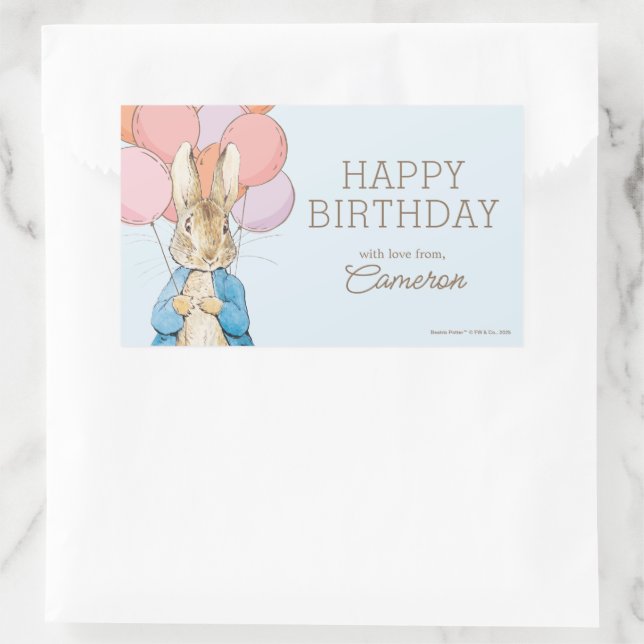 Custom Peter Rabbit Blue Birthday Sticker (Bag)