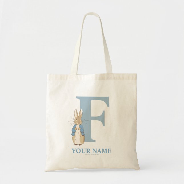 Custom Peter Rabbit - Letter F Tote Bag (Front)