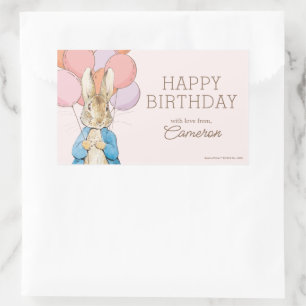 Custom Peter Rabbit Pink Birthday Sticker