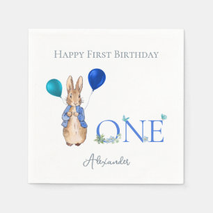 Custom Peter the rabbit 1st Birthday Napkin