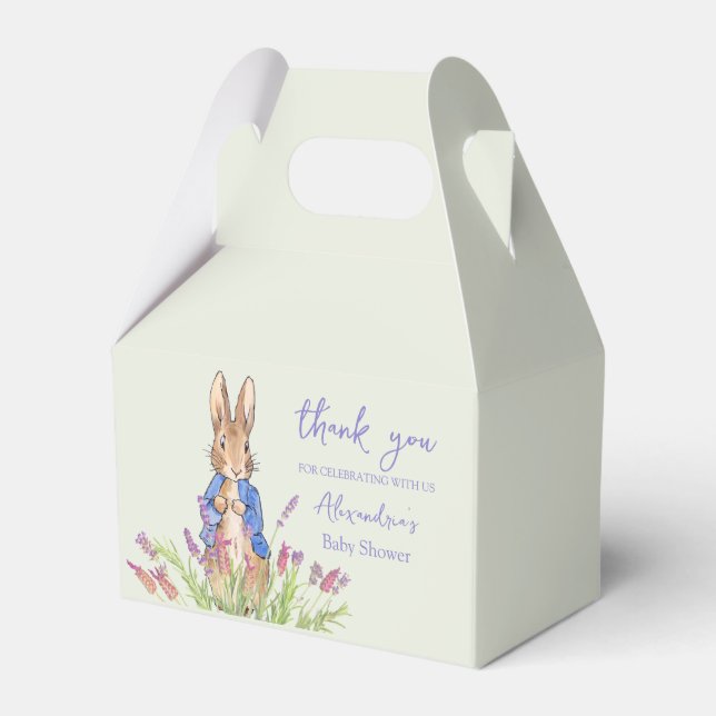 Custom Peter the rabbit Baby shower Thank You Favor Box (Front Side)