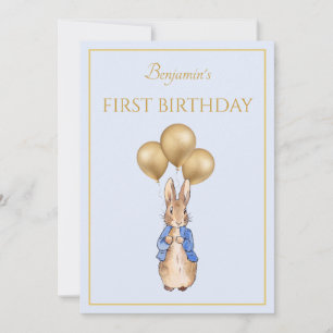 Custom Peter the Rabbit First Birthday Invitation