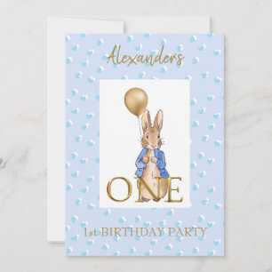 Custom Peter the rabbit First Birthday  Invitation