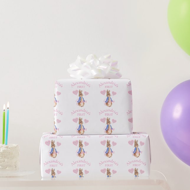 Custom Peter the rabbit First Birthday  Wrapping Paper (Party Gifts)