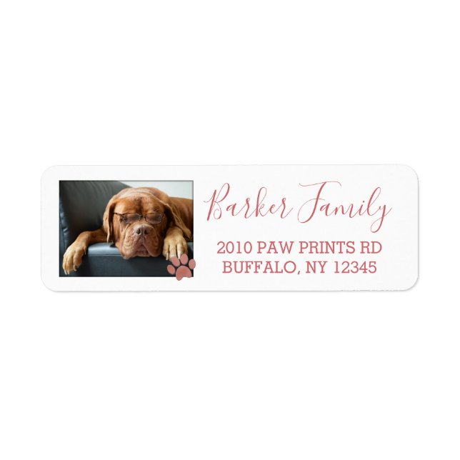 Custom Pets Photo Family Rose Gold Paw Print (Front)