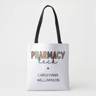 Custom Pharmacy Tech Retro Pharmacy Technician Tote Bag