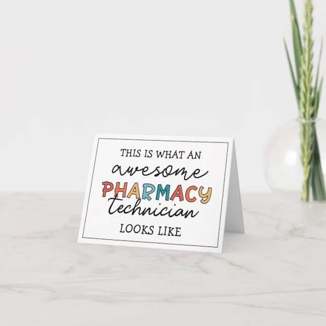Custom Pharmacy Technician Awesome Funny Note Card (Front)