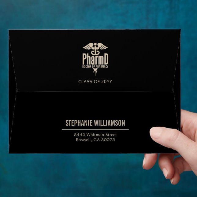 Custom PharmD Doctor of Pharmacy Graduation Party Envelope (Hand)