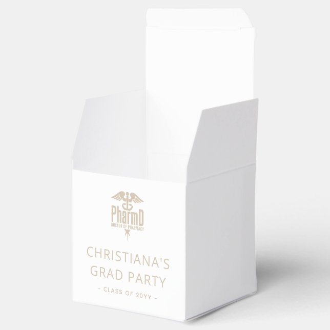 Custom PharmD Doctor of Pharmacy Graduation Party Favor Box (Opened)