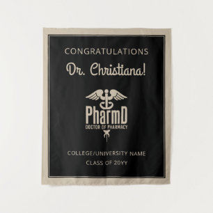Custom PharmD Doctor of Pharmacy Graduation Party Tapestry
