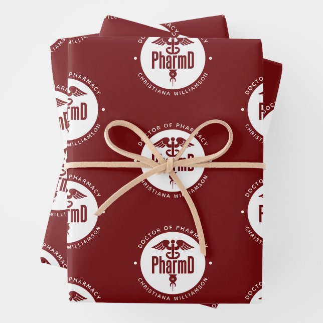 Custom PharmD Doctor of Pharmacy Graduation Wrapping Paper Sheet (In situ)