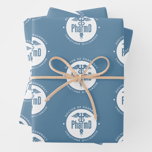 Custom PharmD Doctor of Pharmacy Graduation Wrapping Paper Sheet (In situ)
