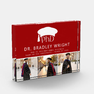 Custom PhD Doctoral Grad Hat Doctoral Graduation Photo Block