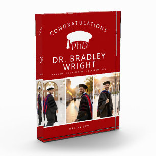 Custom PhD Doctoral Grad Hat Doctoral Graduation Photo Block