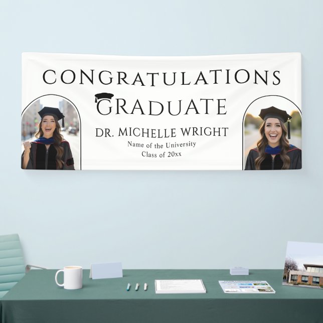Custom PhD Doctoral Hat Doctoral Degree Graduation Banner (Tradeshow)