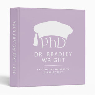 Custom PhD Doctoral Hat Doctoral Degree Graduation Binder