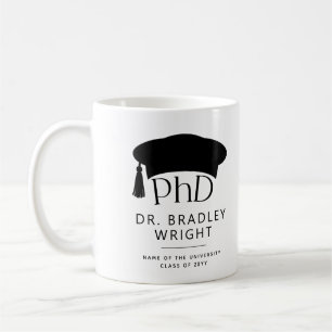 Custom PhD Doctoral Hat Doctoral Degree Graduation Coffee Mug