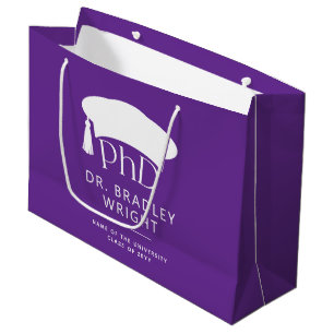 Custom PhD Doctoral Hat Doctoral Degree Graduation Large Gift Bag