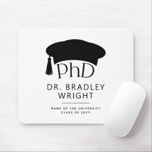 Custom PhD Doctoral Hat Doctoral Degree Graduation Mouse Pad
