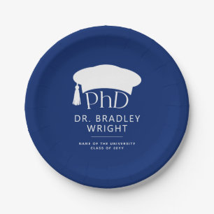 Custom PhD Doctoral Hat Doctoral Degree Graduation Paper Plate