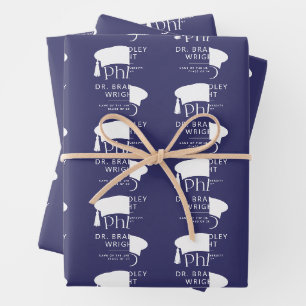 Custom PhD Doctoral Hat Doctoral Degree Graduation Wrapping Paper Sheet