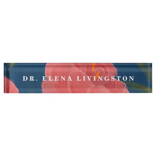 Custom PhD Graduate Gift Floral Nameplate (Front)