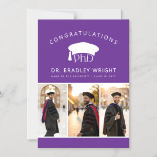 Custom PhD Hat Doctoral Graduation Magnetic Card 