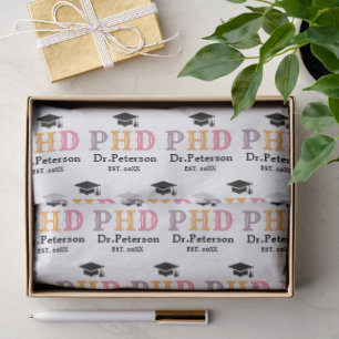Custom PHD OR Doctorate Graduation Gift Wrap Tissue Paper