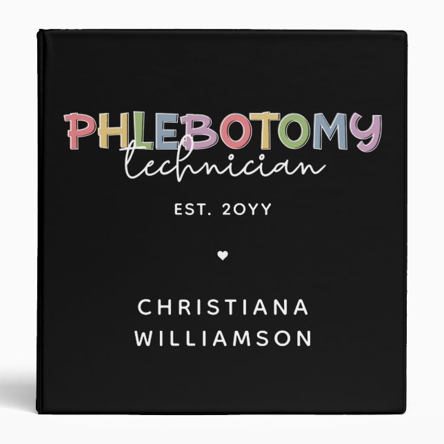 Custom Phlebotomy Technician PBT Phlebotomy Binder (Front)