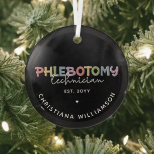 Custom Phlebotomy Technician PBT Phlebotomy Tech Glass Ornament