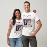 Custom Photo 10th Year Wedding Anniversary Couple  T-Shirt<br><div class="desc">Personalize this cute, simple "Happy 10th Wedding Anniversary" White Unisex/Couples T-Shirts. You can change or remove the picture, names/text as needed, . You can also resize/adjust the photo frame, you can change the font model, font colour and font size if you want. Do whatever you like and make it your...</div>