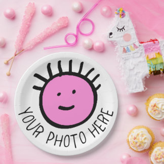 Custom Photo 12 LARGE 9" PAPER PLATES Template