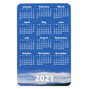 Custom Photo 2021 Calendar   White Text Portrait Magnet