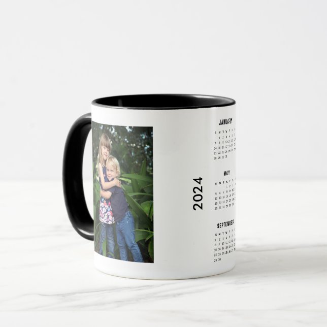 Custom Photo 2024 Calendar Mug (Front Left)