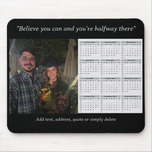 Custom Photo 2024 Calendar with Personalized Text Mouse Pad