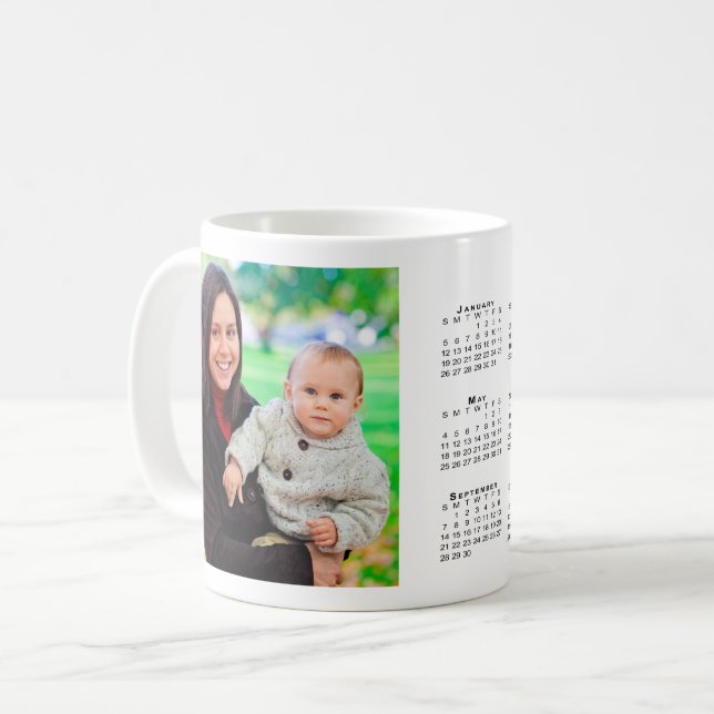 Custom Photo 2025 Calendar Coffee Mug (Front Left)
