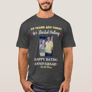 Custom Photo 20 Years Dating Anniversary Couple's T-Shirt