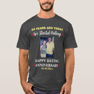 Custom Photo 20 Years Dating Anniversary Couple's T-Shirt