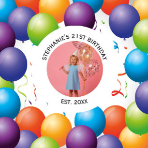 Custom Photo 21st 2Oth 30th 40th Birthday Party Cl 2 Inch Round Button