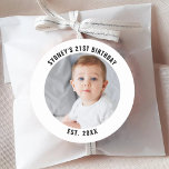 Custom Photo 21st 2Oth 30th 40th Birthday Party Classic Round Sticker<br><div class="desc">Custom Photo 21st 2Oth 30th 40th Birthday Party Classic Round Sticker</div>