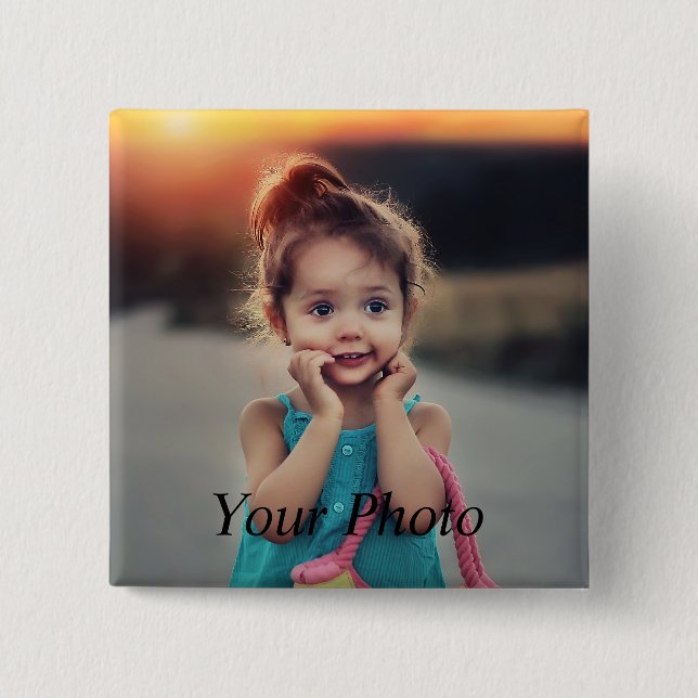 Custom Photo 2 Inch Square Button (Front)