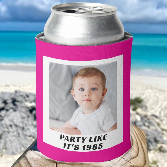 Custom Photo 30th 40th 50th 60th Birthday Party Can Cooler (Creator Uploaded)