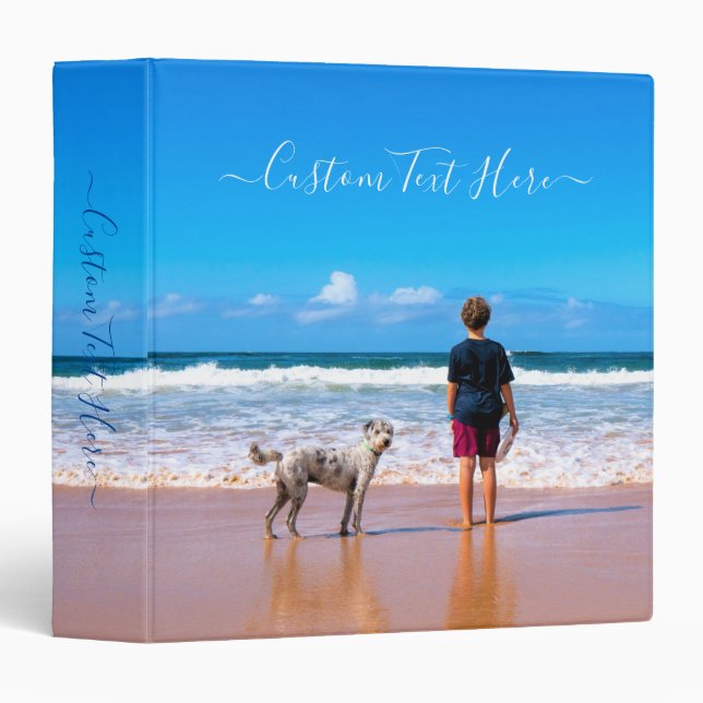 Custom Photo 3 Ring Binder Your Photos and Text (Front/Spine)