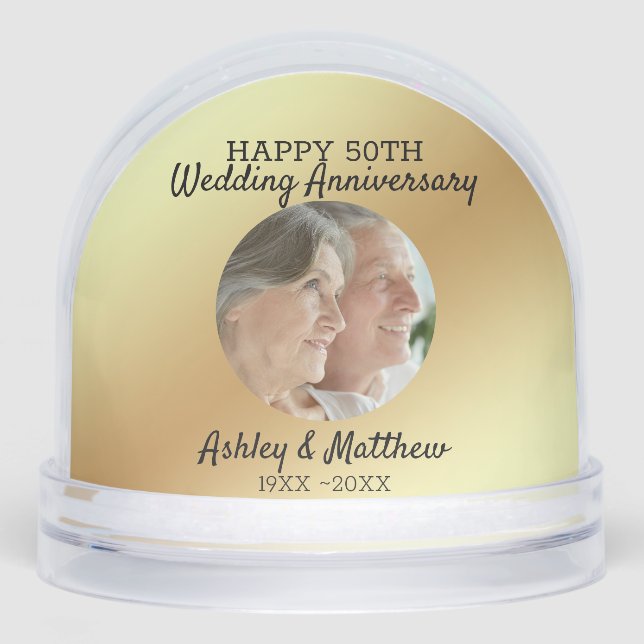 Custom Photo 50th Anniversary Snowglobe (Front)