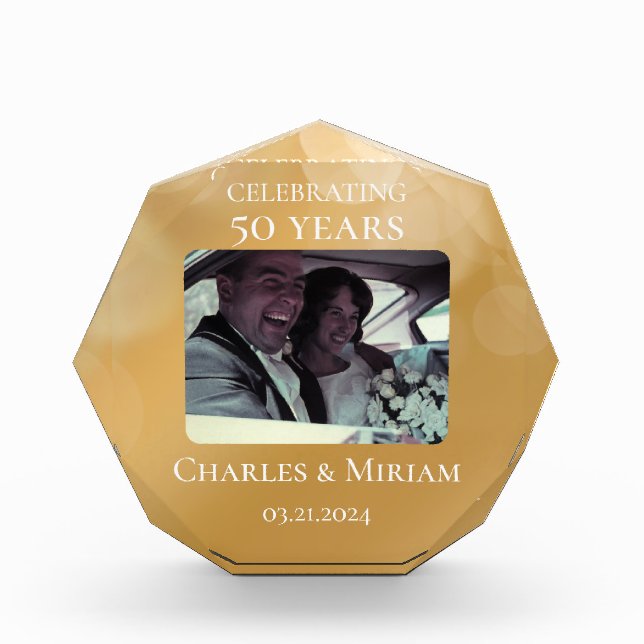 Custom Photo 50th Golden Anniversary Keepsake Gift (Front)