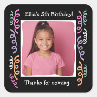 Custom Photo 5th Birthday Party Streamers