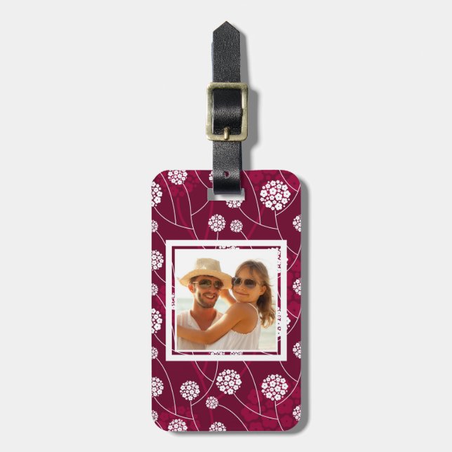 Custom Photo Abstract floral pattern Luggage Tag (Front Vertical)